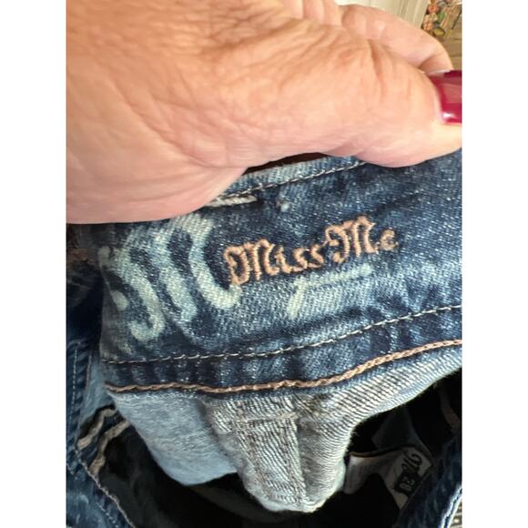 Miss Me Denim Boot Cut Jeans with Colorful Hem - Picture 4 of 5